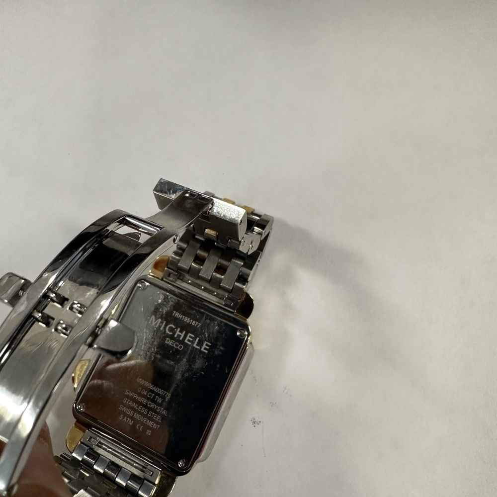 Michele Deco 18 two-tone diamond detail watch - Picture 7 of 8